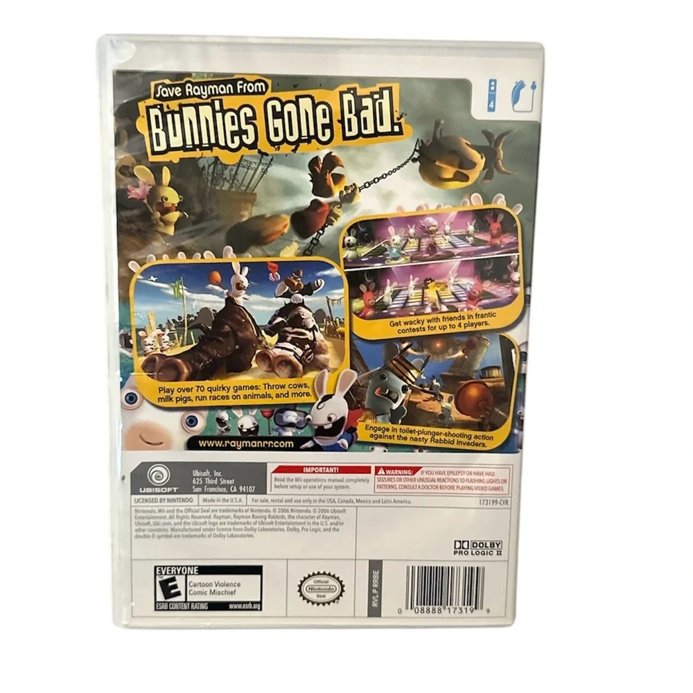 Nintendo Wii Rayman Raving Rabbids Video Game